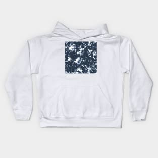 Navy blue Storm - Tie Dye Shibori Texture Kids Hoodie